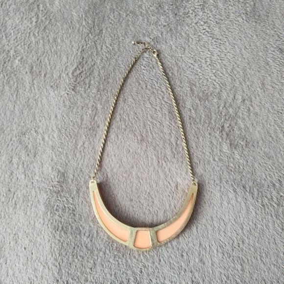 Pink Semi-Circle Statement Necklace - Picture 3 of 3